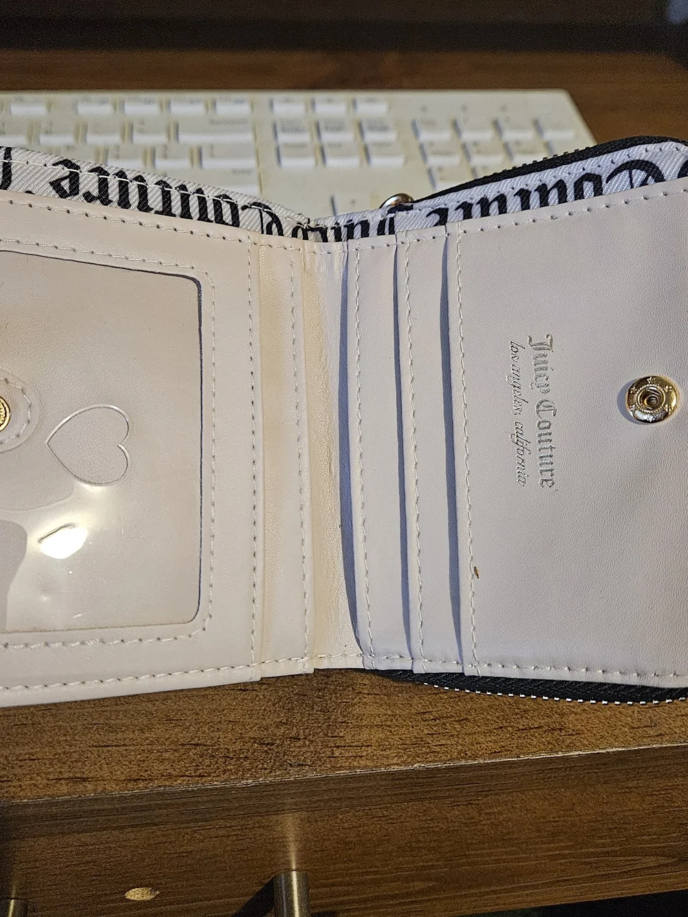 Juicy Couture Black & Pink Cherry Zip Wallet with Charm - Picture 4 of 8